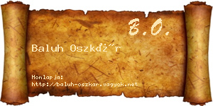 Baluh Oszkár névjegykártya